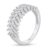Thumbnail Image 2 of 3/4 CT. T.W. Diamond Sideways Multi-Row Chevron Band in 14K White Gold