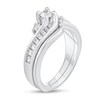 Thumbnail Image 2 of 1/2 CT. T.W. Diamond Three Stone Bypass Bridal Set in 14K White Gold (H-I/I1-I2)