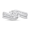 Thumbnail Image 3 of 1/2 CT. T.W. Diamond Three Stone Bypass Bridal Set in 14K White Gold (H-I/I1-I2)