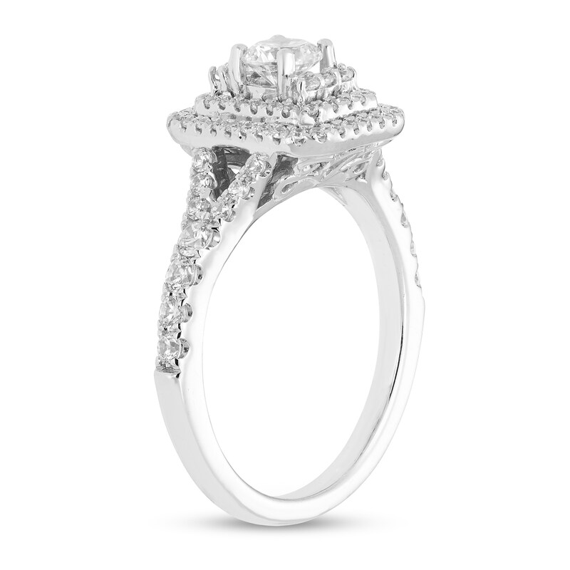 Main Image 2 of 1 CT. T.W. Diamond Octagon Double Frame Engagement Ring in 14K White Gold (H-I/I1-I2)