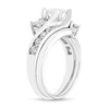 Thumbnail Image 2 of 1-1/2 CT. T.W. Princess-Cut Diamond Three Stone Bypass Bridal Set in 14K White Gold (H-I/I1)