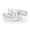 Thumbnail Image 3 of 1-1/2 CT. T.W. Princess-Cut Diamond Three Stone Bypass Bridal Set in 14K White Gold (H-I/I1)