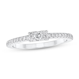 1/4 CT. T.W. Rectangle Multi-Diamond Band in 14K White Gold (H-I/I1-I2)