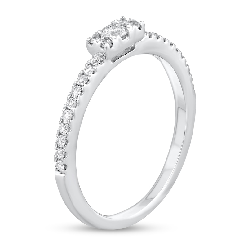 Main Image 2 of 1/4 CT. T.W. Rectangle Multi-Diamond Band in 14K White Gold (H-I/I1-I2)