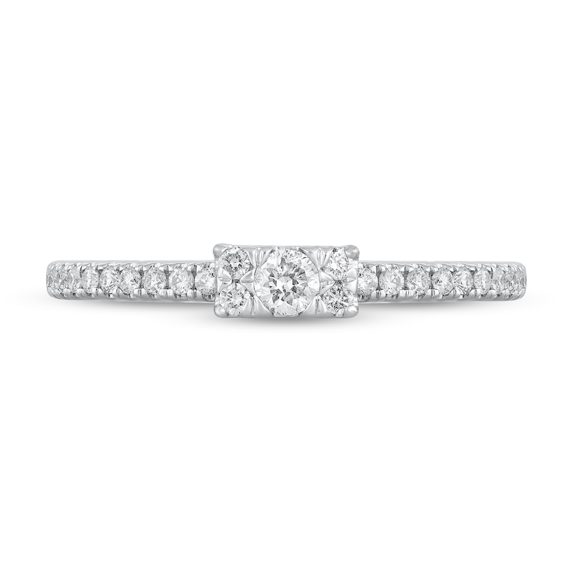 Main Image 3 of 1/4 CT. T.W. Rectangle Multi-Diamond Band in 14K White Gold (H-I/I1-I2)