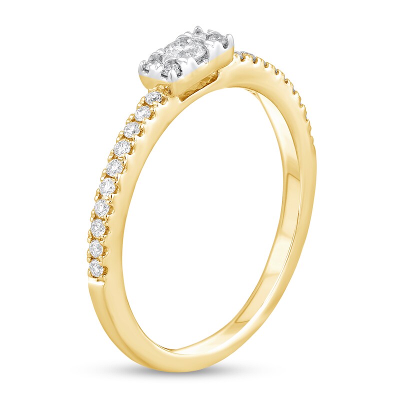 Main Image 2 of 1/4 CT. T.W. Rectangle Multi-Diamond Band in 14K Gold (H-I/I1-I2)