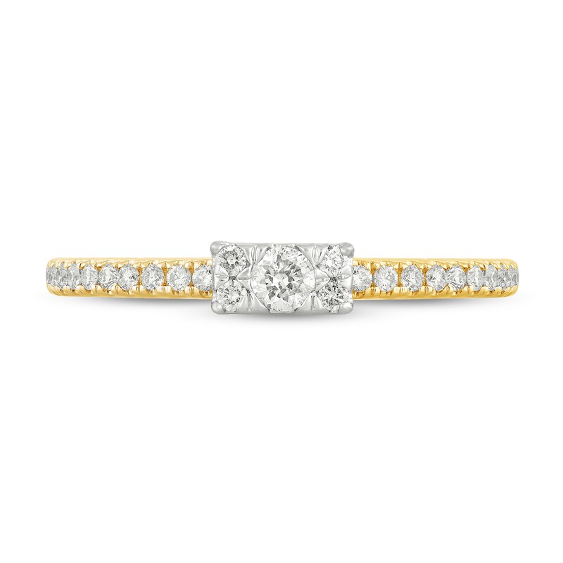 Main Image 3 of 1/4 CT. T.W. Rectangle Multi-Diamond Band in 14K Gold (H-I/I1-I2)