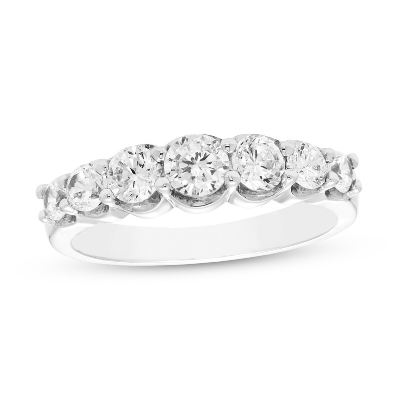Main Image 1 of 1 CT. T.W. Diamond Graduating Seven Stone Ring in 14K White Gold (H-I/I1)
