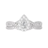 Thumbnail Image 3 of 3/4 CT. T.W. Pear-Shaped Diamond Frame Twist Shank Bridal Set in 14K White Gold (I/SI2)