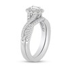 Thumbnail Image 2 of 3/4 CT. T.W. Emerald-Cut Diamond Frame Twist Shank Bridal Set in 14K White Gold (I/SI2)