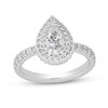 Thumbnail Image 1 of 1-1/4 CT. T.W. Pear-Shaped Diamond Double Frame Engagement Ring in 14K White Gold (I/SI2)