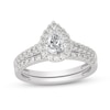 Thumbnail Image 1 of 1 CT. T.W. Pear-Shaped Diamond Frame Bridal Set in 14K White Gold (I/SI2)