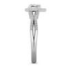 Thumbnail Image 2 of 1/2 CT. T.W. Pear-Shaped Diamond Frame Wavy Split Shank Engagement Ring in 14K White Gold