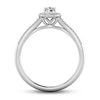 Thumbnail Image 3 of 1/2 CT. T.W. Pear-Shaped Diamond Frame Wavy Split Shank Engagement Ring in 14K White Gold