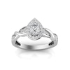 Thumbnail Image 1 of 1/2 CT. T.W. Pear-Shaped Diamond Frame Polished Braid Engagement Ring in 14K White Gold