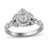 Thumbnail Image 1 of 1/2 CT. T.W. Pear-Shaped Diamond Frame Vine Shank Engagement Ring in 14K White Gold