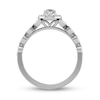 Thumbnail Image 3 of 1/2 CT. T.W. Pear-Shaped Diamond Frame Vine Shank Engagement Ring in 14K White Gold