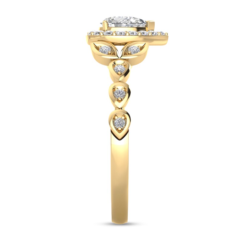 Main Image 2 of 1/2 CT. T.W. Pear-Shaped Diamond Frame Vine Shank Engagement Ring in 14K Gold