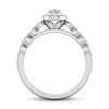 Thumbnail Image 3 of 1/2 CT. T.W. Pear-Shaped Diamond Cascading Vintage-Style Double Row Engagement Ring in 14K White Gold