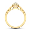 Thumbnail Image 3 of 1/2 CT. T.W. Pear-Shaped Diamond Cascading Vintage-Style Double Row Engagement Ring in 14K Gold