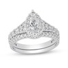 Thumbnail Image 1 of 1-1/2 CT. T.W. Pear-Shaped Diamond Scallop Frame Bridal Set in 14K White Gold (I/SI2)