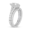 Thumbnail Image 1 of 1-1/2 CT. T.W. Pear-Shaped Diamond Scallop Frame Bridal Set in 14K White Gold (I/SI2)