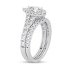 Thumbnail Image 2 of 1-1/2 CT. T.W. Pear-Shaped Diamond Scallop Frame Bridal Set in 14K White Gold (I/SI2)