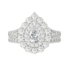 Thumbnail Image 3 of 2 CT. T.W. Pear-Shaped Diamond Scallop Frame Bridal Set in 14K White Gold (I/SI2)