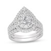 Thumbnail Image 1 of 2 CT. T.W. Pear-Shaped Diamond Frame Double Row Bridal Set in 14K White Gold (I/SI2)