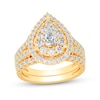Thumbnail Image 1 of 2 CT. T.W. Pear-Shaped Diamond Frame Double Row Bridal Set in 14K Gold (I/SI2)