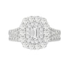 Thumbnail Image 3 of 2 CT. T.W. Emerald-Cut Diamond Scallop Frame Bridal Set in 14K White Gold (I/SI2)