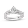 Thumbnail Image 0 of 3/8 CT. T.W. Pear-Shaped Diamond Frame Bypass Bridal Set in 14K White Gold (I/SI2)