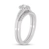 Thumbnail Image 2 of 3/8 CT. T.W. Oval Diamond Frame Bypass Bridal Set in 14K White Gold (I/SI2)