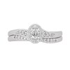 Thumbnail Image 3 of 3/8 CT. T.W. Oval Diamond Frame Bypass Bridal Set in 14K White Gold (I/SI2)