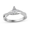 Thumbnail Image 1 of 5/8 CT. T.W. Pear-Shaped Diamond Criss-Cross Shank Engagement Ring in 14K White Gold (I/SI2)