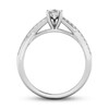 Thumbnail Image 2 of 5/8 CT. T.W. Pear-Shaped Diamond Criss-Cross Shank Engagement Ring in 14K White Gold (I/SI2)