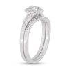 Thumbnail Image 2 of 3/8 CT. T.W. Emerald-Cut Diamond Frame Bypass Bridal Set in 14K White Gold (I/SI2)