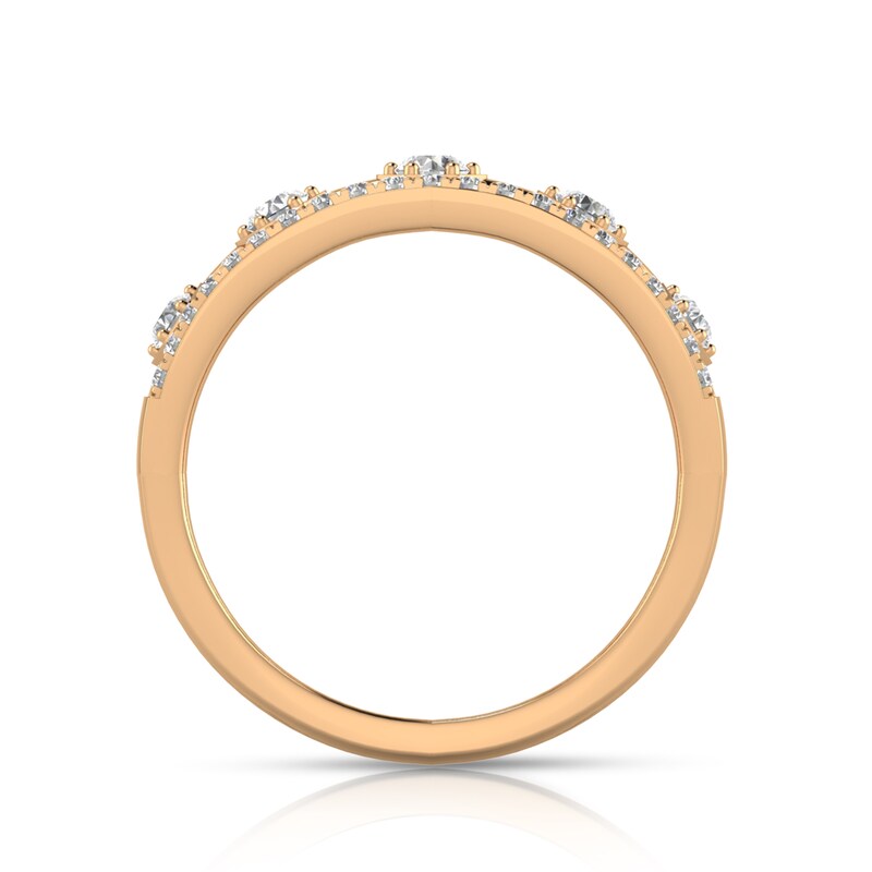 Main Image 2 of 3/8 CT. T.W. Diamond Edge Hexagons Band in 10K Rose Gold
