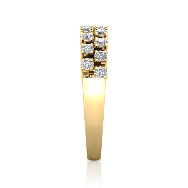 Main Image 3 of 1/2 CT. T.W. Diamond Checkered Double Row Band in 10K Gold