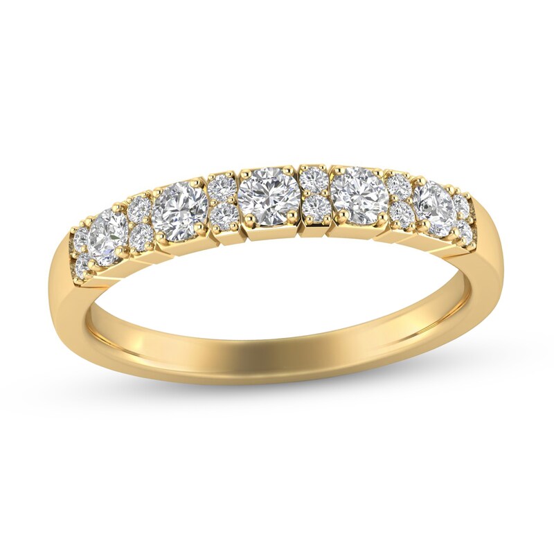 Main Image 1 of 3/8 CT. T.W. Diamond Alternating Duos Band in 10K Gold