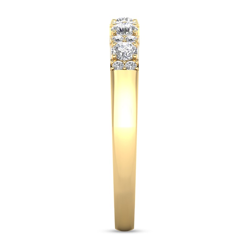 Main Image 2 of 3/8 CT. T.W. Diamond Alternating Duos Band in 10K Gold