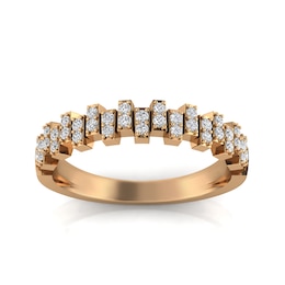 1/5 CT. T.W. Diamond Zig-Zag Duos Band in 10K Rose Gold