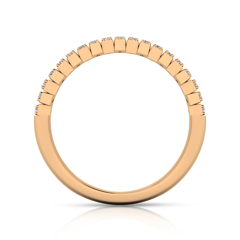Main Image 2 of 1/5 CT. T.W. Diamond Zig-Zag Duos Band in 10K Rose Gold