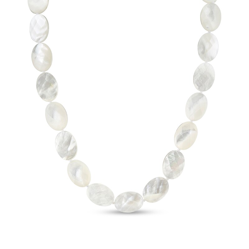 Main Image 1 of Oval Mother-of-Pearl Strand Necklace - 17"