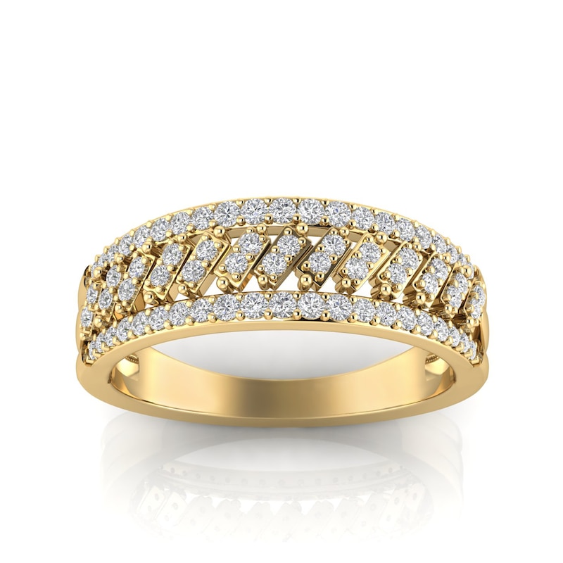 Main Image 1 of 1/3 CT. T.W. Diamond Edge Slanted Duos Band in 10K Gold