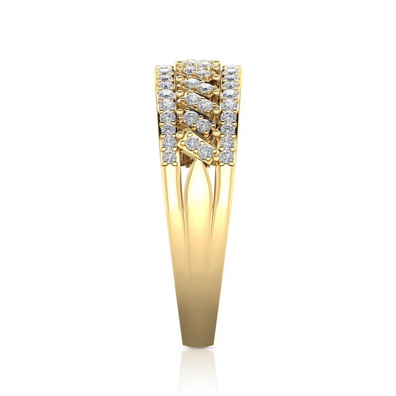 Main Image 3 of 1/3 CT. T.W. Diamond Edge Slanted Duos Band in 10K Gold