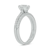 Thumbnail Image 2 of 6.0mm White Lab-Created Sapphire and 1/3 CT. T.W. Diamond Bridal Set in 10K White Gold