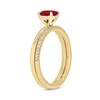 Thumbnail Image 2 of Oval Lab-Created Ruby and 1/5 CT. T.W. Diamond Band Bridal Set in 10K Gold