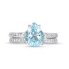 Thumbnail Image 3 of Pear-Shaped Aquamarine and 3/8 CT. T.W. Diamond Bridal Set in 14K White Gold