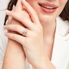 Thumbnail Image 2 of Oval Morganite and 1/2 CT. T.W. Diamond Frame Bridal Set in 14K Rose Gold